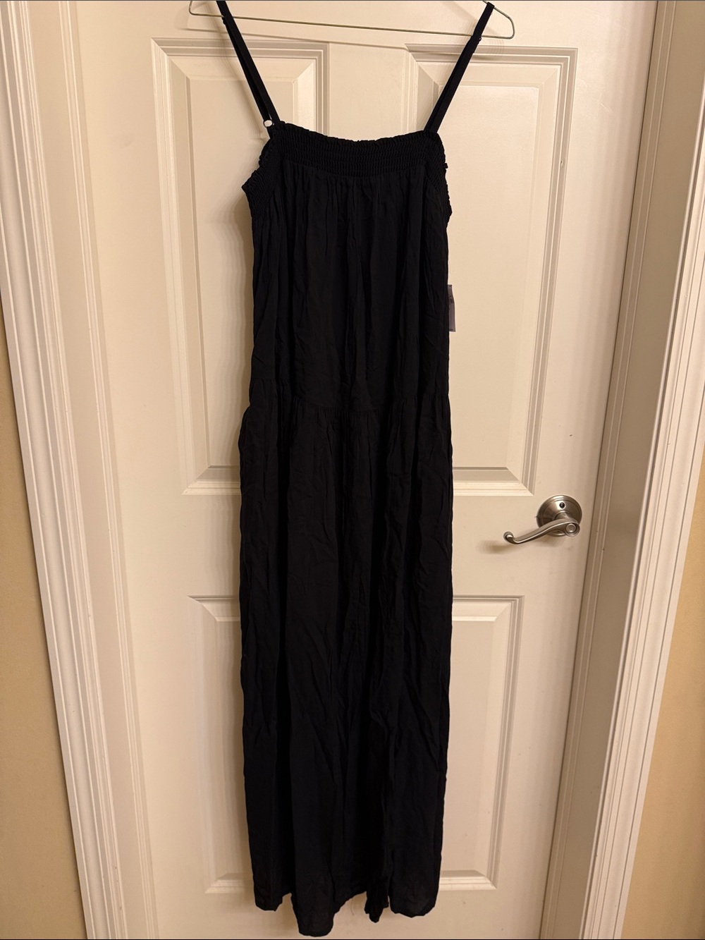 Black Smocked Maxi dress